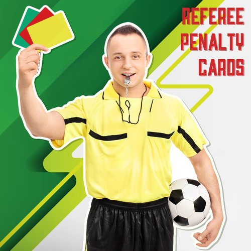 2 Sets Referee Penalty Cards Football Referee Card Sets Soccer Warning Ejection Delay Green Red and Yellow Cards for Sports Game Officials Kit