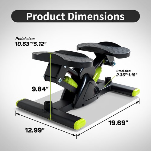 Leikefitness Steppers for Exercise Mini Stair Stepper, Cardio Workout Equipment, Twist Stair Stepper with Resistance Bands Up-Down Motion for Full Body Workout Exercise Equipment for Home(Red) (Green)