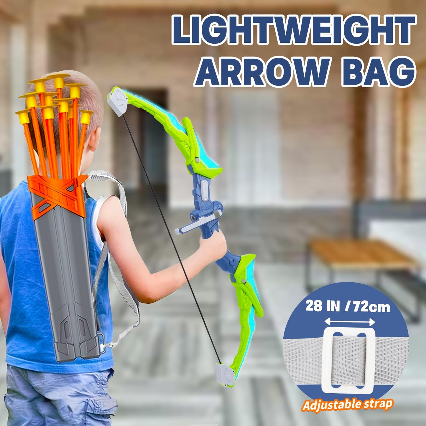 2 Pack Bow and Arrow Set for Kid, LED Light Up Archery Toy with 20 Suction Cup Arrows & 2 Quiver, 2 Score Target, Indoor Outdoor Activity for 6 7 8 9 10 11 12 Year Old Boy Girl Gifts