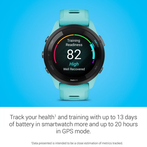 Garmin Forerunner 265 Running Smartwatch, Colorful AMOLED Display, Training Metrics and Recovery Insights, Aqua and Black, 46 mm (Renewed)