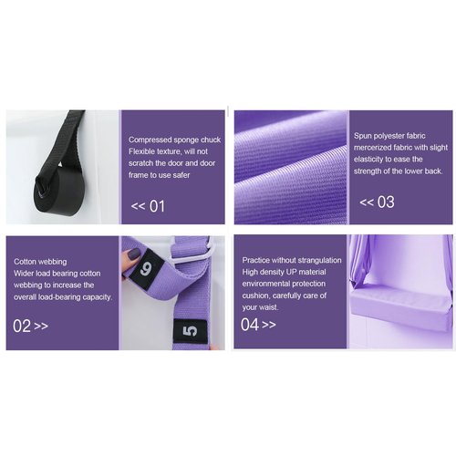 Yoga Fitness Stretching Strap, Adjustable Leg Stretcher Back Bend Assist Trainer Stretching Equipment with Door Anchor, Flexibility Trainer Backbend Assist for Dance Aerial Yoga Ballet Leg Stretching