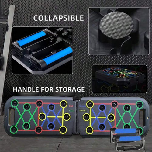 12-In-1 Push Up Board,Portable Pushup Bars for Men, Muscle Max Press Up Boards,Foldable Gym Home Exercise Board,Multi-function Push-Up Stand,Home Workout Equipment with Resistance Bands