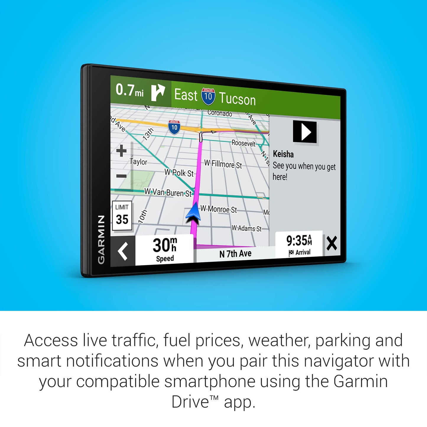 Garmin DriveSmart 76, 7-inch Car GPS Navigator with Bright, Crisp High-Resolution Maps and Garmin Voice Assist