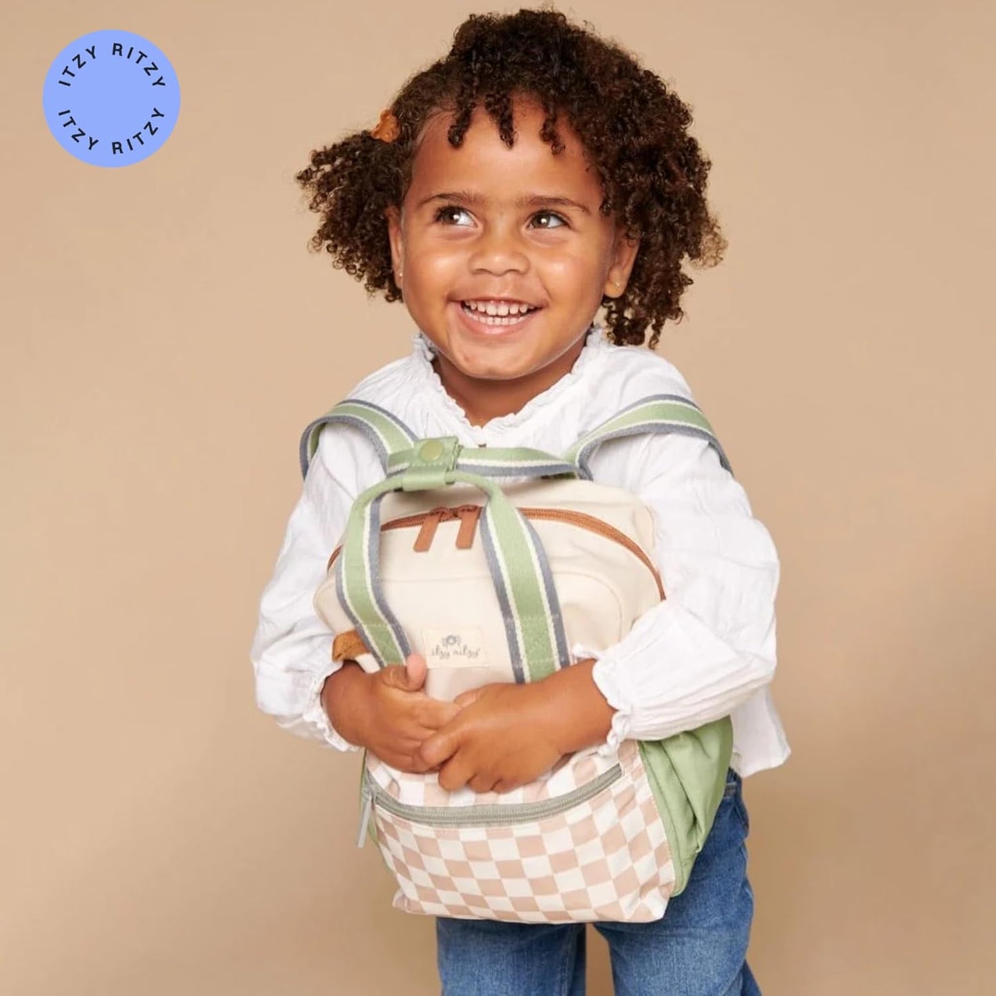Itzy Ritzy Toddler Backpack - Daycare Bag - Features Adjustable Shoulder Straps, 2 Side Pockets & Spacious Interior with Wipeable Fabric Lining & Name Label, Strawberry Backpack