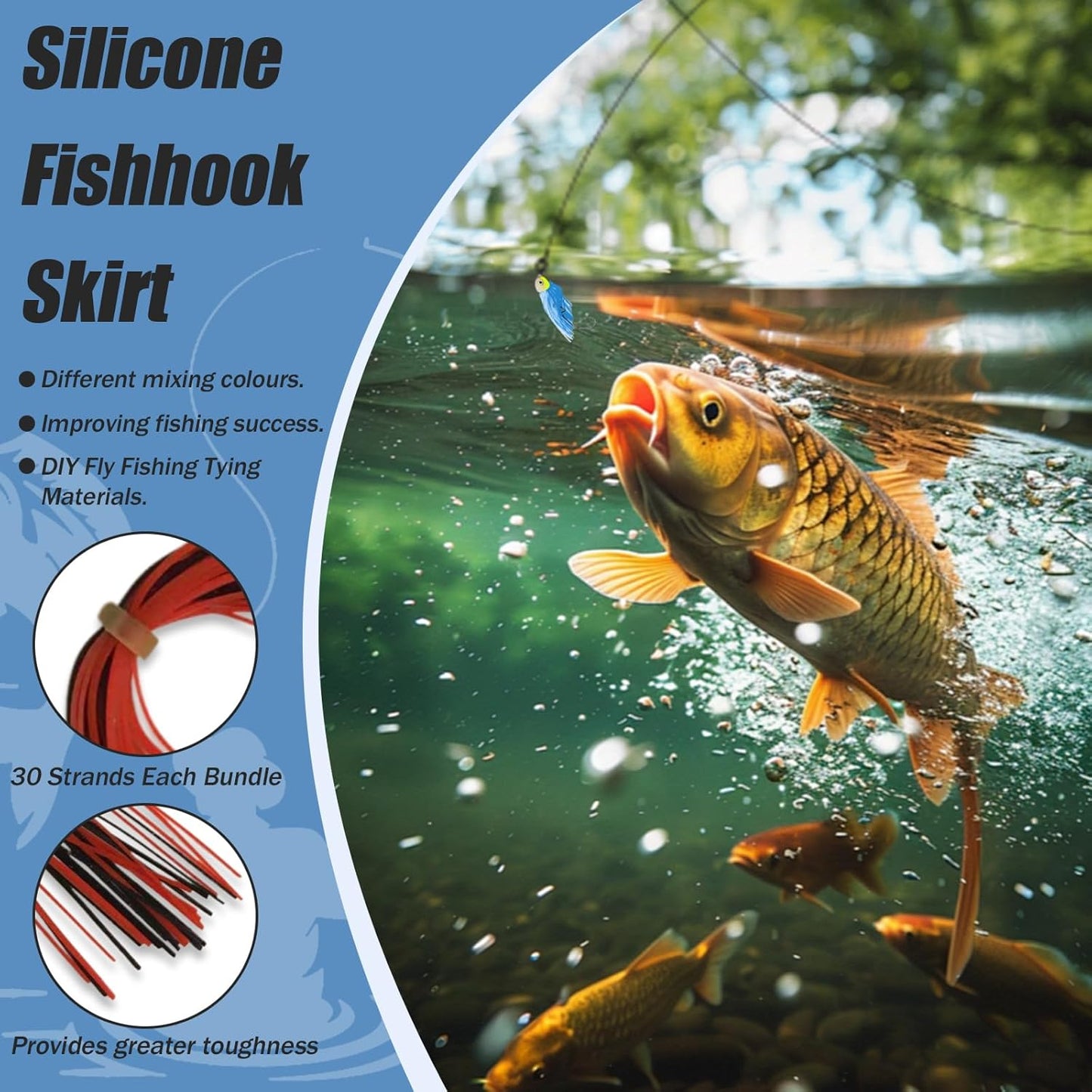 16 Pack Silicone Skirts for Fishing Lures, Jig Skirts for Bass Fishing, Jig Skirt Material, Rubber Legs Fly Tying, Spinner Bait Skirts for Bass Fishing