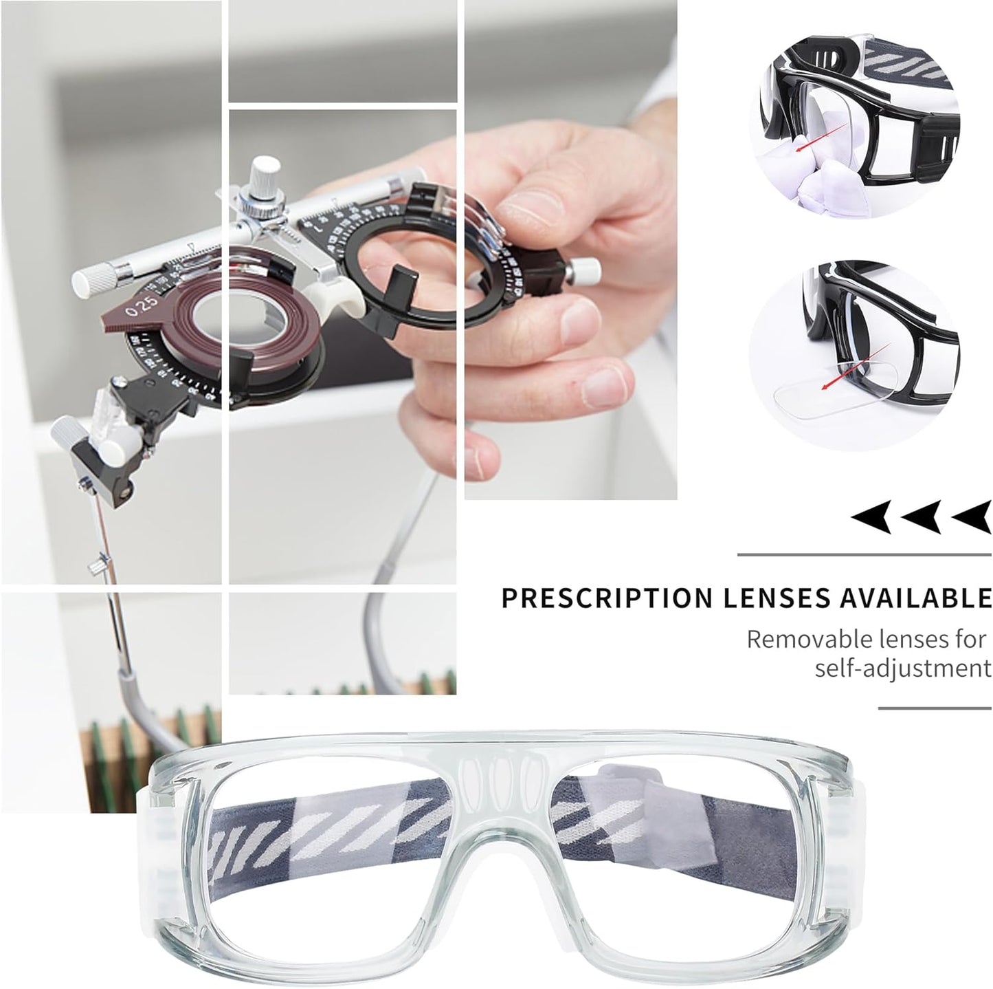 "N/A" Sports Goggles Glasses Men Racquetball Basketball Football Eyewear Protective Glasses Shock Collision Lens Replaceable