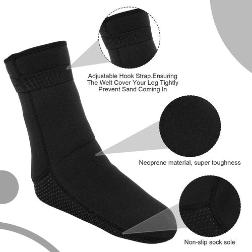 JIEYAO Neoprene Water Socks 3mm, Swimming Diving Socks Water Sports Fin Boot Sock Neoprene Surf Booties Dive Boots for Snorkeling Beach Volleyball