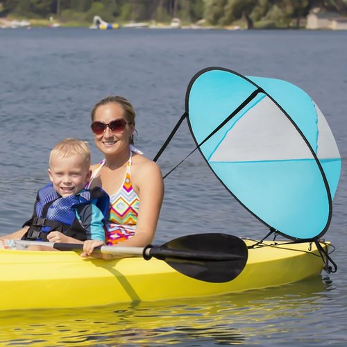 Paddle Board Sails,Durable Paddle Board Wind Sail,Foldable Simle Sail,Blue,Round Downwind Sail,Kit Kayak Wind Sail Kayak Paddle Board Accessories,for Paddle Boards, Kayaks, and Canoes.