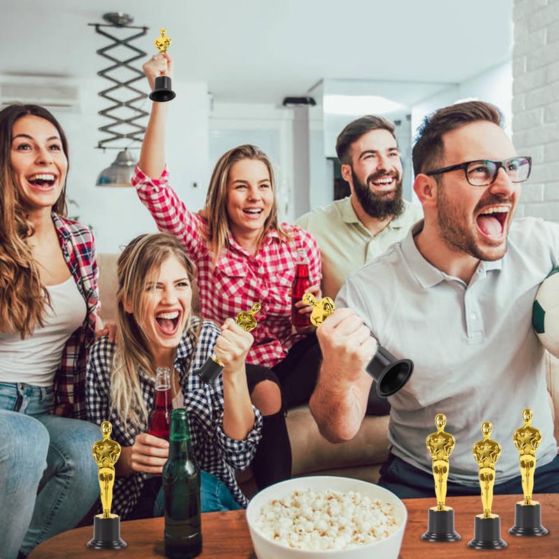 LOKIPA 12 Pack Gold Award Trophy, 6 Inch Award Statues Gold Award Statues for School Award, Game Prize, Party Prize and Appreciation Gift