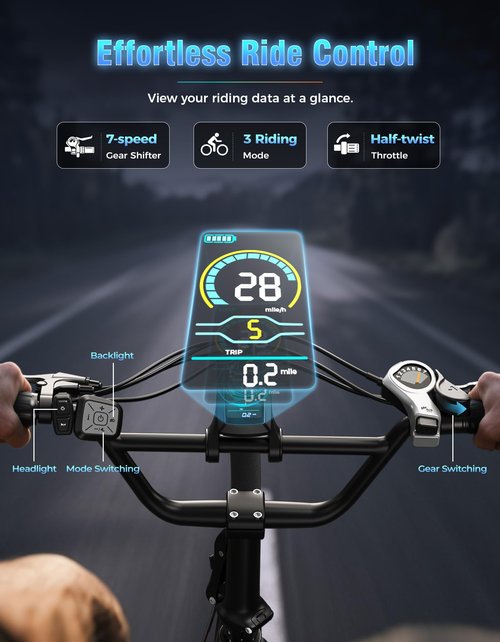 Jasion EB7 2.0 Adult Electric Bicycles, 28MPH Folding Electric Bike with 1200W Peak Motor, 55Miles Commute Ebikes for Adults 480WH Battery, Shock Absorber, Disc Brake, 20" *3.0 Tires for Beach Snow