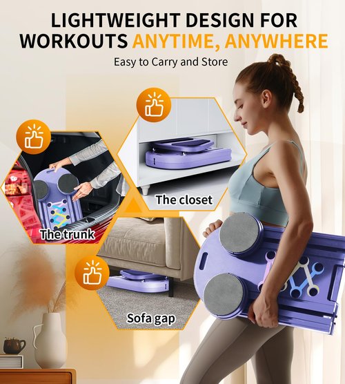 Pilates Board - Pilates Reformer Set, 6 in 1 Pilates Boards for Home Workout, Portable and Foldable Pilates Reformers, Multifunctional Reformer Pilates Machine, Pilates Board for Women
