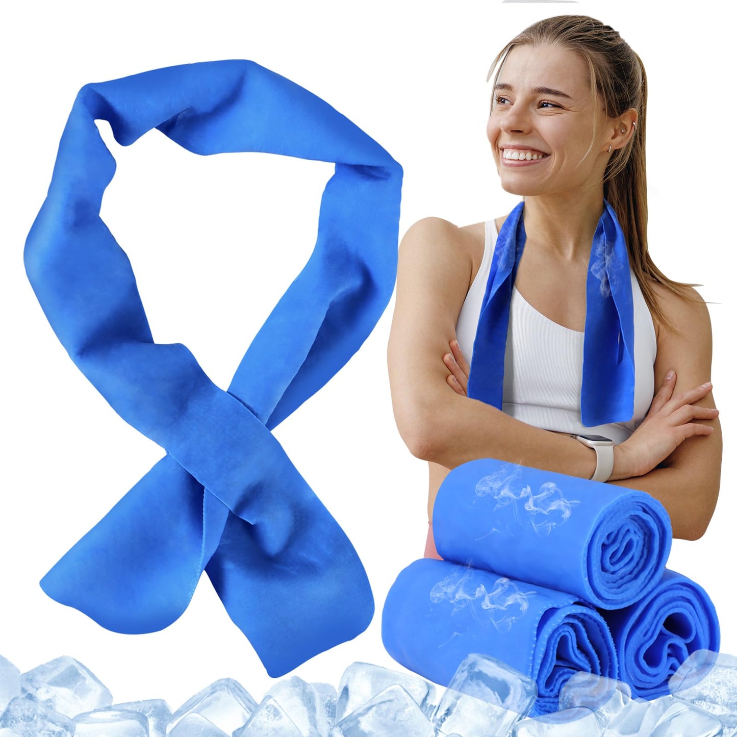 3 Pack Lengthened PVA Cooling Towels for Neck and Face,Instant Ice Cooling Neck Wraps with UPF 50+,Cooling Rags Long-Lasting for Hot Weather,Mini Neck Coolers for Summer Heat