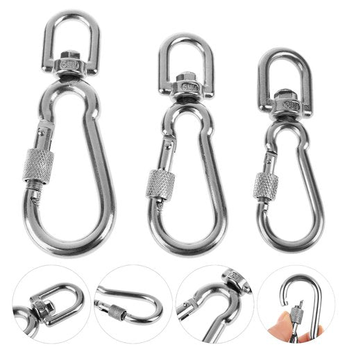 Stainless Steel Swivel Snap Hooks, Locking Dog Leash Buckle, Quick Release Buckle Carabiner Clips, for Dog Walking Camping