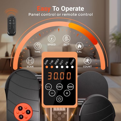 GORISE Under Desk Elliptical Machine, Portable Ellipse Leg Exerciser as Seen on Tv for Seniors, Fully Assembled Seated Pedal Exerciser with Remote, Manual & Auto Mode for Home Office (Orange)