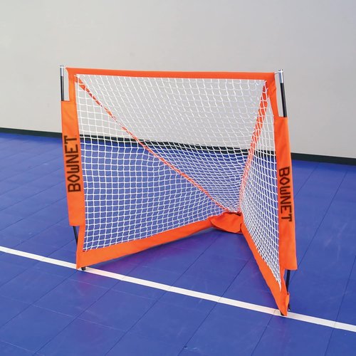 Bownet Box Lacrosse Goal Net (4' 6") Durable, Collapsible, and Portable Lacrosse Goals - Great Sports Equipment for Indoor and Outdoor Practice, White (BowLAX 4-6Box)