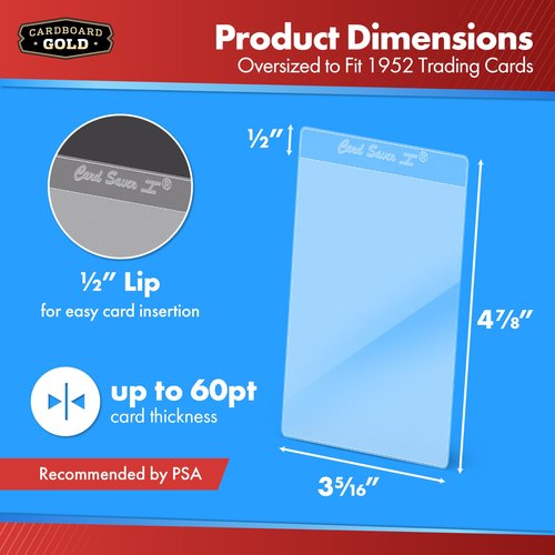 Cardboard Gold CARD SAVER 1-200 Count - Semi Rigid Card Holder, Trading Card Protectors - PSA-Approved Cardsaver for Baseball, Trading, Sports Cards - Card Sleeves, Binder, & Storage Box Compatible