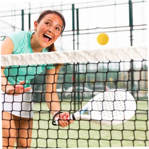 BESTonZON 4pcs High-Visibility Rubber Racket Balls for Beginner Training Practice Exceptional Elasticity Vibrant Yellow Hollow Core Design for Rebound Skill Development