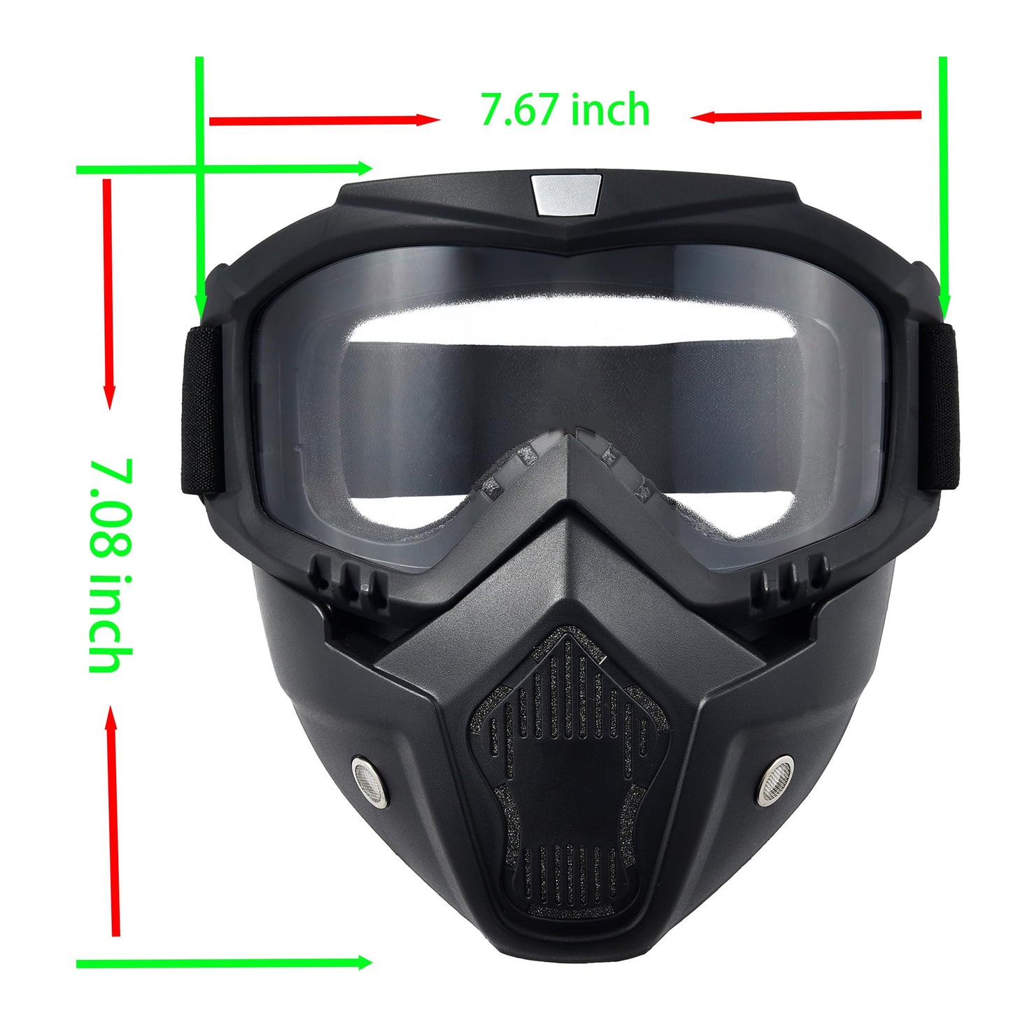 Paintball Mask Anti Fog,Airsoft Mask Full Face,Tactical Mask, Motorcycle Helmet Goggles with Removable Face Mask for Men Women (Clear)