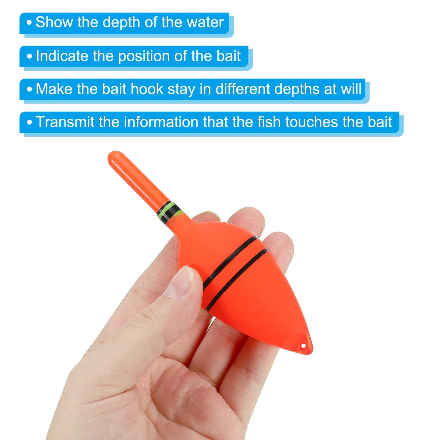PATIKIL 0.5oz Lighted Fishing Slip Bobbers, 2 Pack EVA Light Up in Red Fishing Float with Battery for Night Fishing