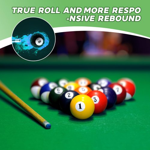 HMQQ Billiard Balls Set 2-1/4" Regulation Size Pool Table Balls for Replacement (16 Resin Balls)