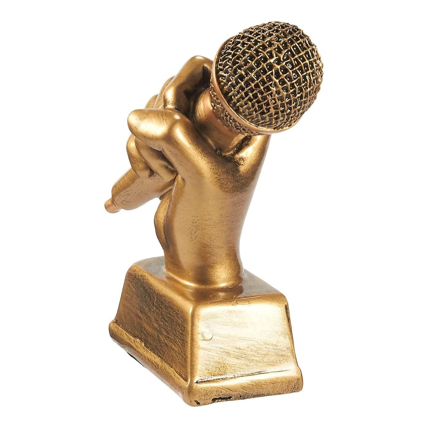 Juvale Golden Microphone Trophy - Small Resin Best Singing Award Prize for Karaoke, Lip Sync Battles, Singing Competitions, Birthday Parties (5.5x4.7x2.2 in)