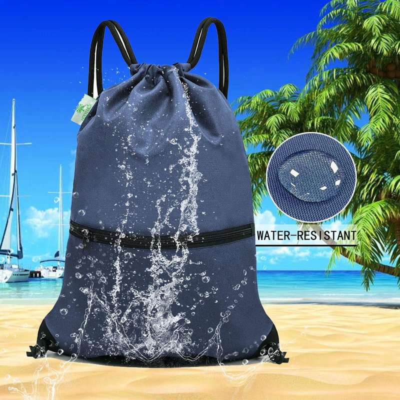 HOLYLUCK Drawstring Backpack Bag Sport Gym Sackpack (navy blue)