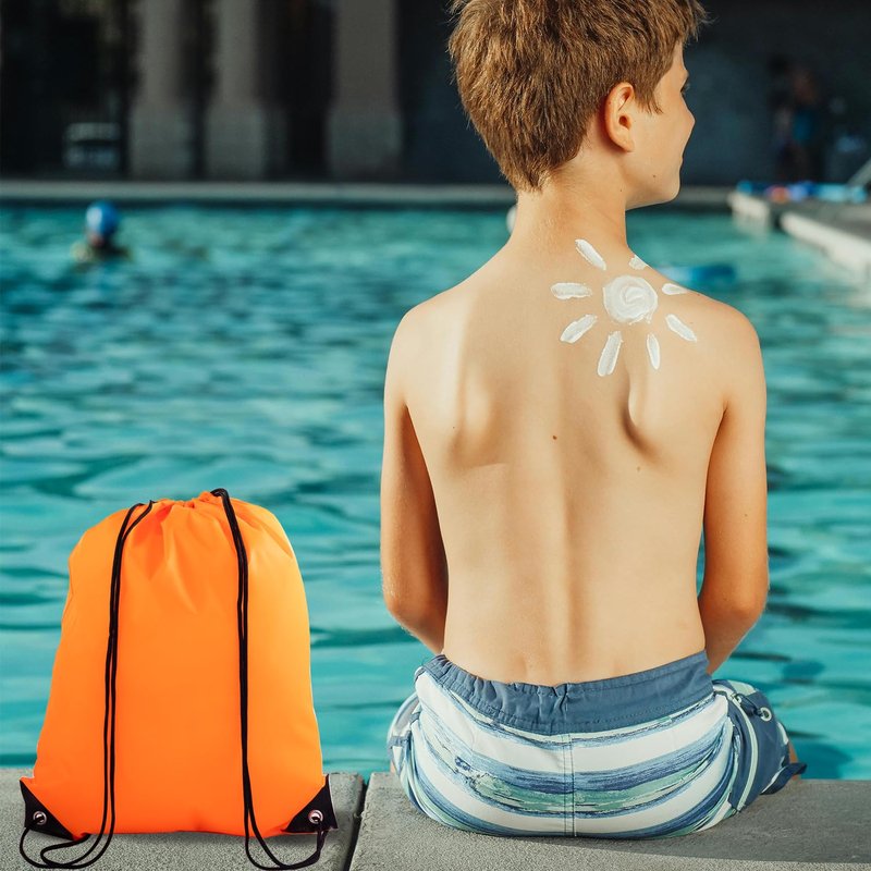 Haokuaile Drawstring Backpacks, 20 Pack — Ideal for Parties, Classroom Activities, Group Events & Giveaways (20, Orange)