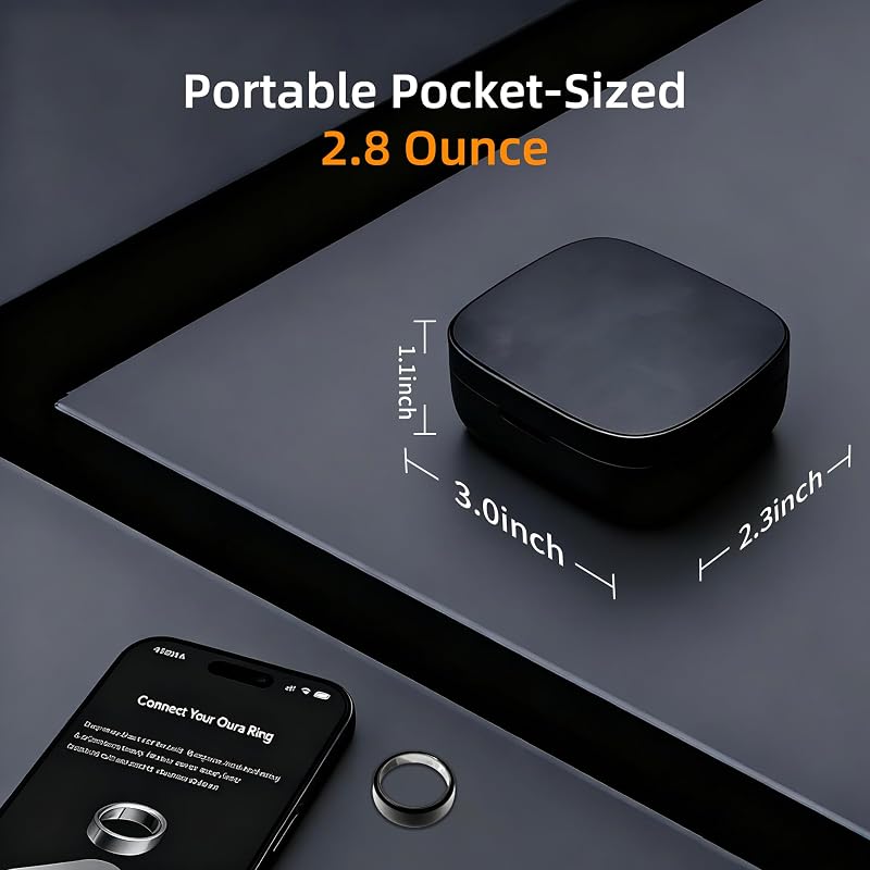 Wireless Charging Case for Oura Ring Gen 5, Gen 4 & Gen 3 — Black Variation