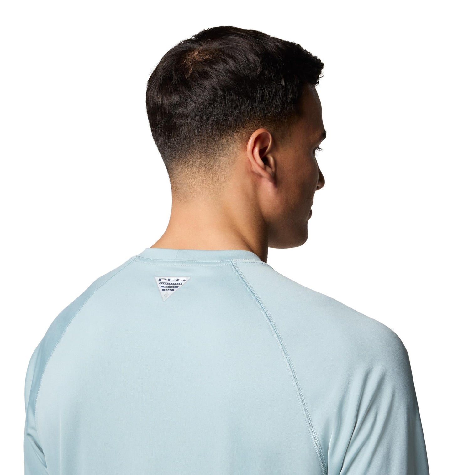 Columbia Men's PFG Terminal Tackle Long Sleeve Fishing Shirt, Crushed Blue/Faded Peach Logo, Small