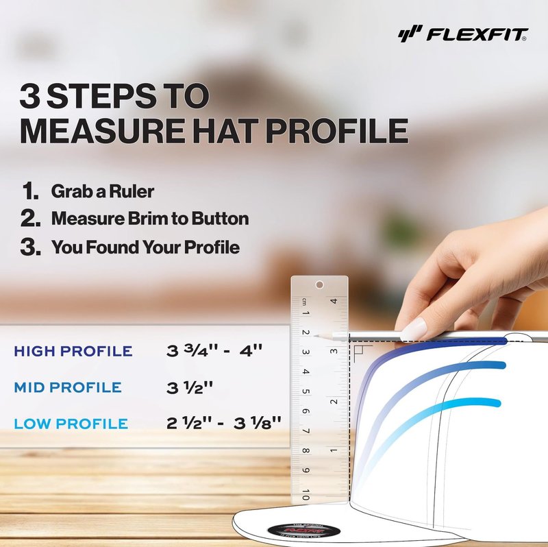 Flexfit Men's 210 Fitted Flat Bill Cap Hat White, X-Large-XX-Large