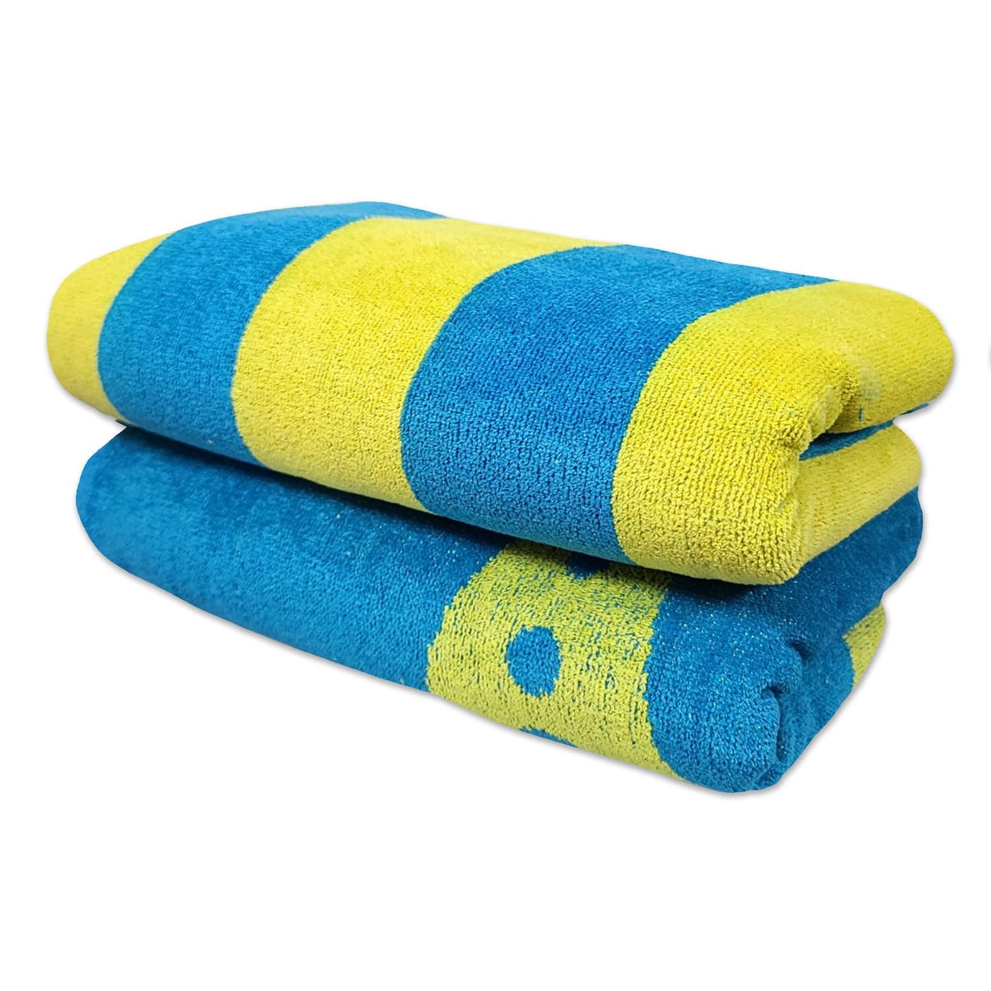 Kaufman - Premium 2-Pack Velour Oversized Double Jacquard Reversible 750 GSM Beach, Pool Towel, Plush Towel, 40in x 70in, Luxurious 100% Cotton (Turq/LTH)