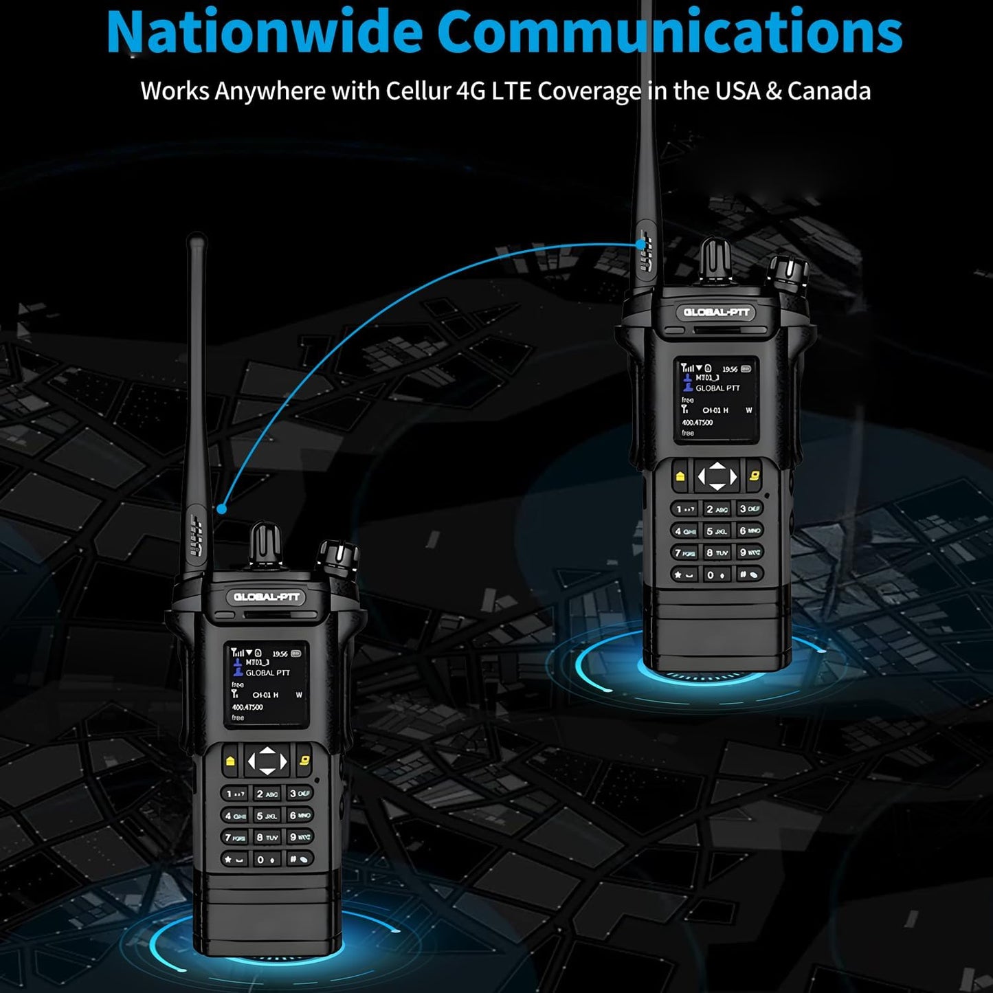 2-Pack 4G LTE PoC and Analog Two-Way Radios, Dual Band UHF/VHF 10w Power Unlimited Nationwide Range Walkie Talkie - Included 1-Year Data Plan (5288 Plus)