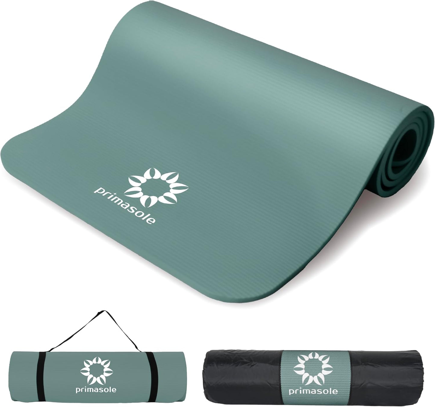 1/2-Inch Extra Thick NBR Yoga Mat with Enhanced Stability - Textured Design, Lightweight Mat with Carrying Strap & Case for Yoga, Pilates, Gym & Home Use (Multiple Colors)
