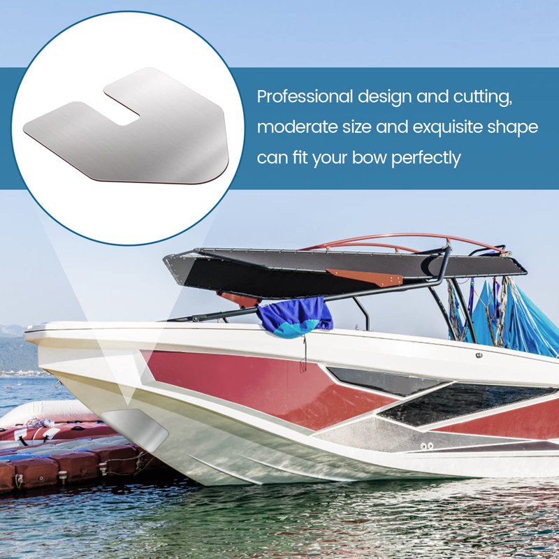 Haoguo Boat Keel Guard, Boat Bow Protector with 3M VHB Adhesive, 9.9''*9.9'', 316 Stainless Steel, Professional Shape Design, Essential for Ships or Yachts