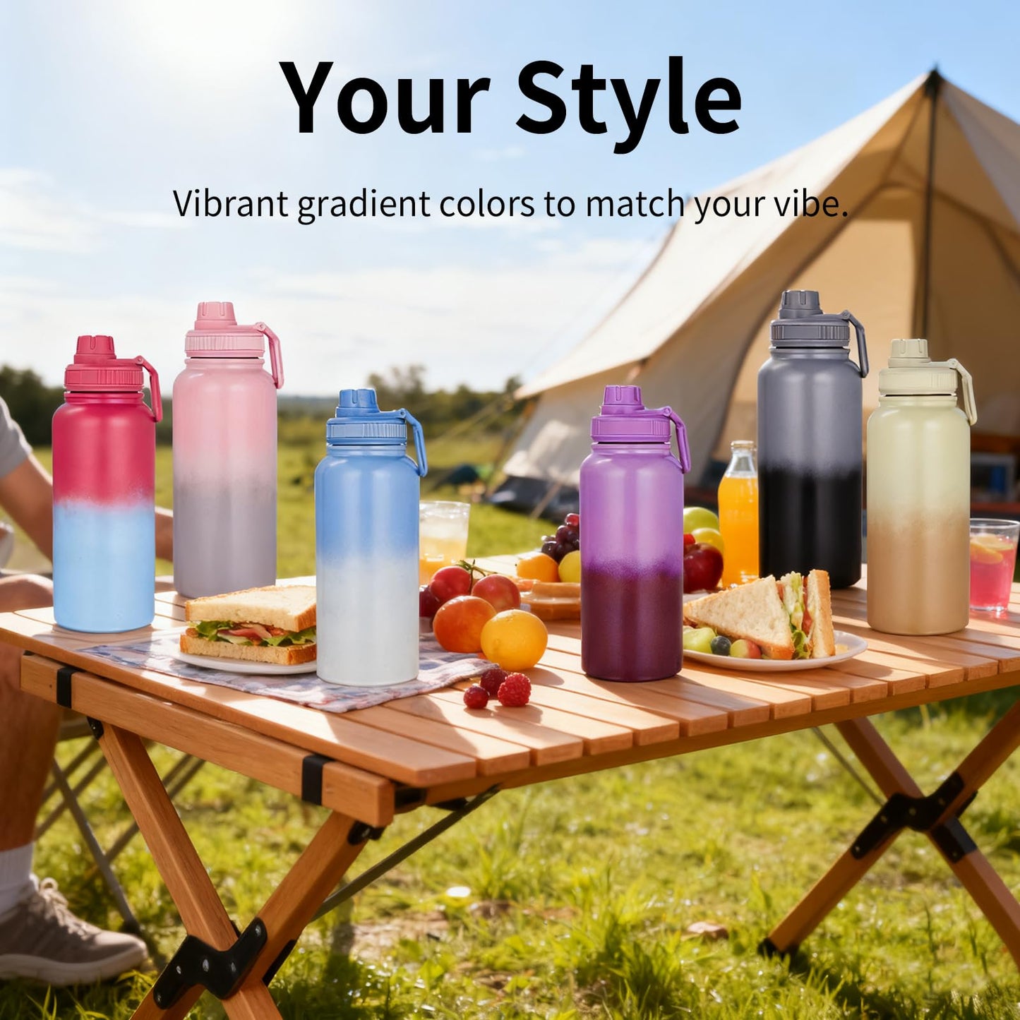 Gulex Water Bottle 32oz - Leakproof & BPA Free Sports Water Bottle Carry St