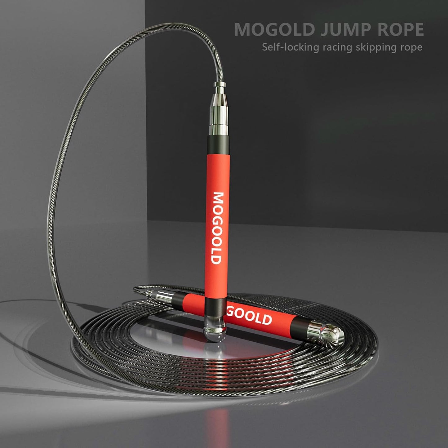 2-in-1 Speed Rope: 2mm for Boxing/MMA & 3mm for CrossFit - Tool-Free Adjustable Cable System with Dual Bearings - Sweatproof Hybrid Grip for High-Intensity Training