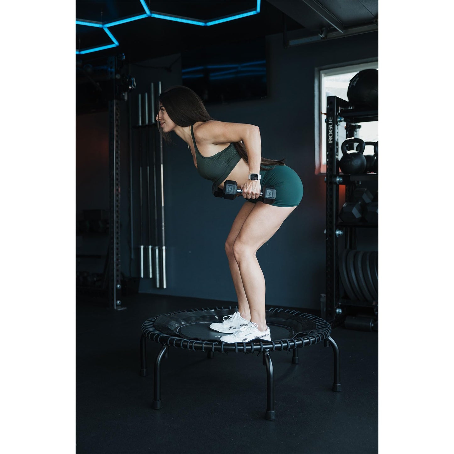 JumpSport 39" Fitness Trampoline Workout Rebounder, Adjustable Bounce, Model 350/370/350f