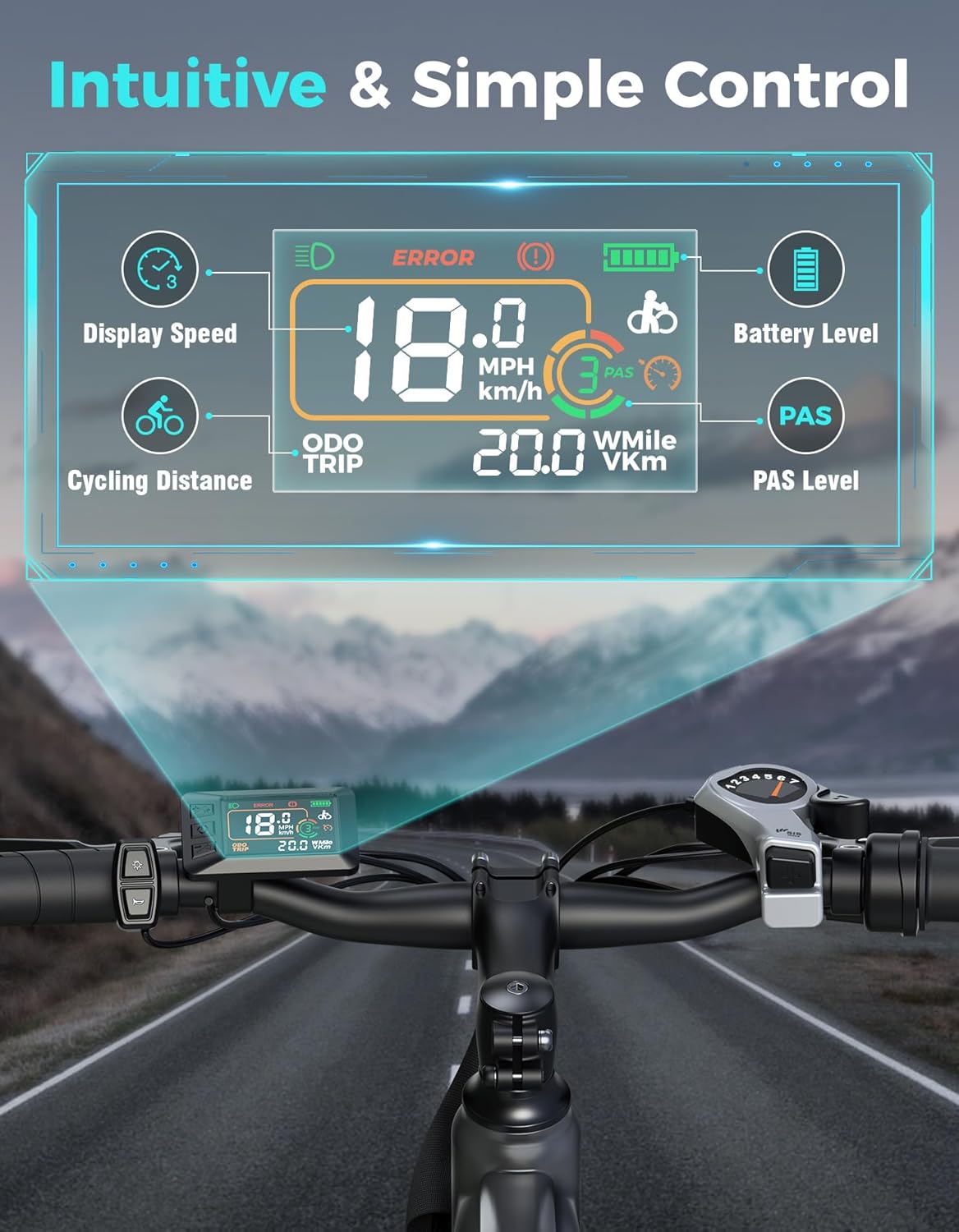 Electric Bike for Adults, 26" Up to 1000W Peak Motor Ebike 45+ Mile Range Brushless City Ebike, 25Mph 7-Speed Commuter E-Bike with Removable 360Wh Battery for Commuting, Outdoor Leisure