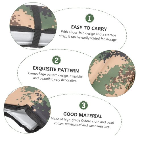 GOOHOCHY Folding Waterproof Sit Pad Portable Oxford Cloth Camping Mat Lightweight Outdoor Cushion for Hiking Picnic and Travel