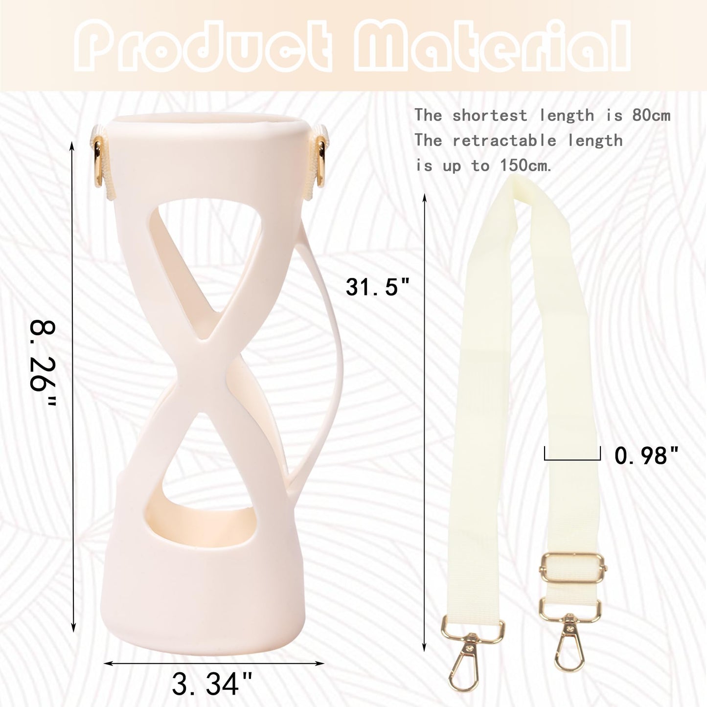 Silicone Boot with Handle for Owala Freesip Water Bottle 24 Oz, Water Bottle Carrier Grip Accessories for Running Bike, Gym Or Jogging