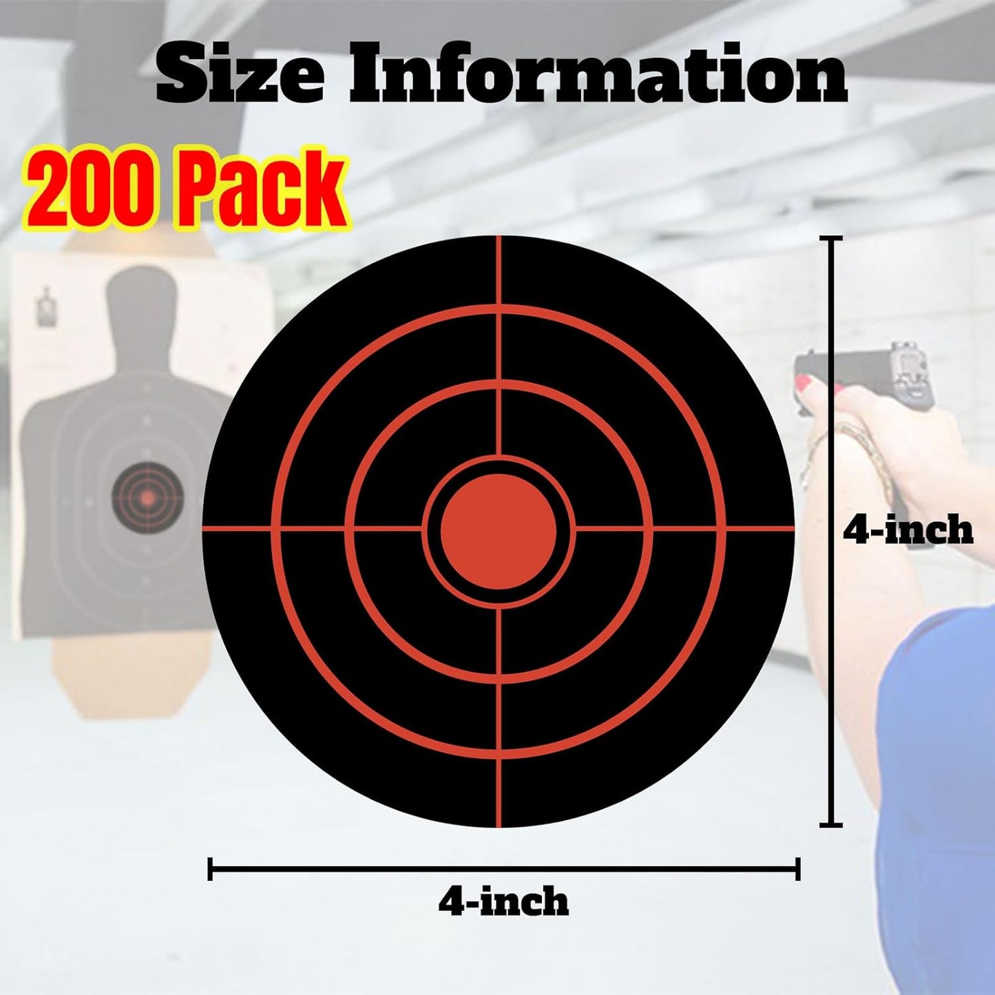 3 Inch/4 Inch Splatter Targets, Adhesive Shooting Target Stickers for BB Gun, Pellet Gun, Airsoft, Pistol, Rifle Shooting Practice (200/250/400/500Pack)