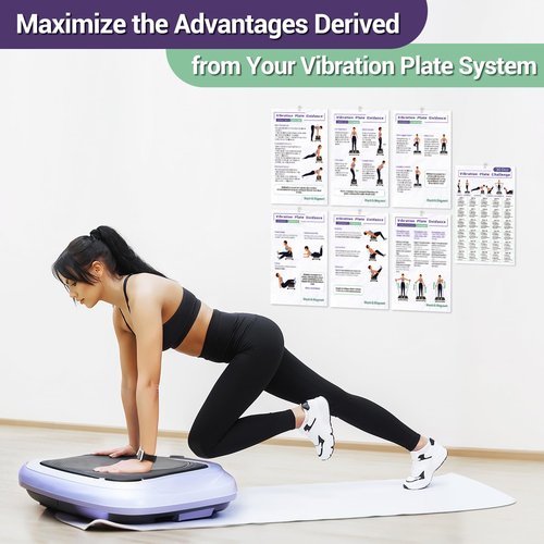 Vibration Plate Exercise Machine Poster - Portable Full-Body Workout Equipment for Home & Gym, 30-Day Training Program w/ 6 Guides & 4 Planners