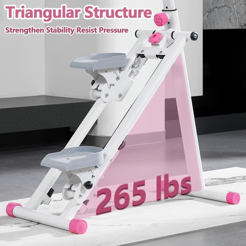 Stair Stepper for Home - Upgrade Vertical Climber Workout Machine | Full-Body Cardio Workout Equipment | Adjustable Handles & Stable Frame (Pink)