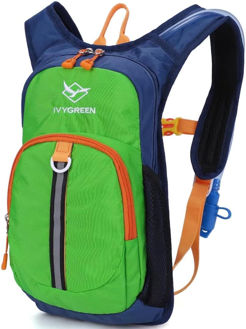 Ivygreen Kids Hydration Backpack, Hiking Backpack for Boys or Girls with 1.5L Water Bladder