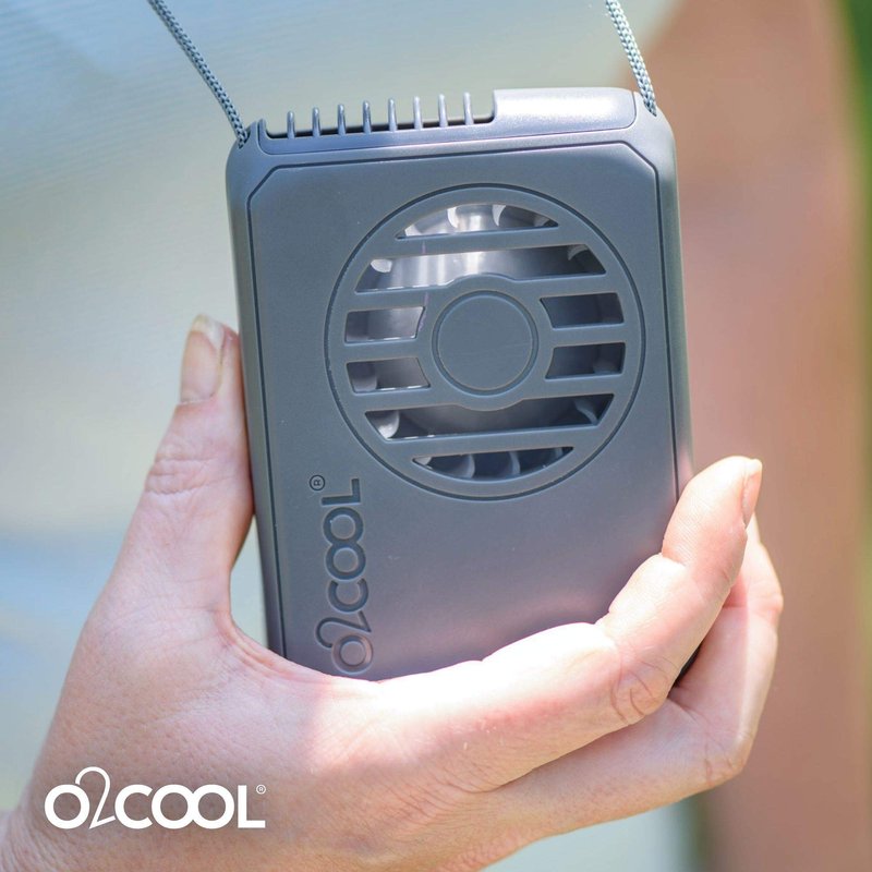 O2COOL Battery Powered Deluxe Necklace Fan For Personal Cooling With Adjustable Lanyard (Purple)