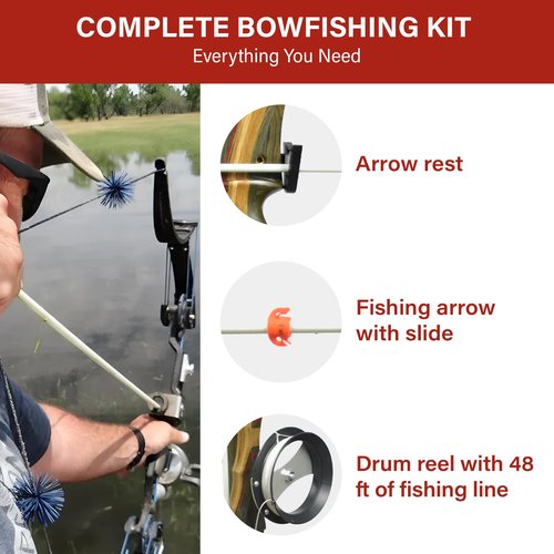 Southwest Archery Universal Bow Fishing Kit – Fits Recurve & Compound Bows – Lightweight, Durable & Easy to Use – Built for Precision & Smooth Shooting – Great for All Skill Levels