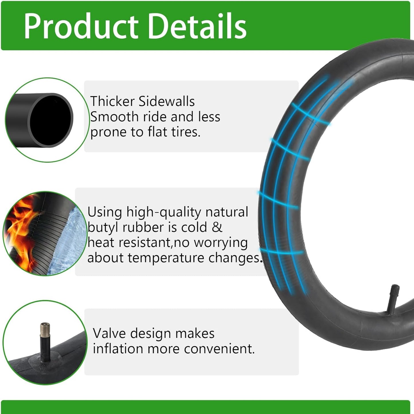 2-Pcs 16x2.125 Bike Tube 16x1.95 16x1.75 Inner Tube 16x1.75/2.125 Inner Tube 16 x 1.95 16 x 1.75 16 x 2.125, Schrader Valve