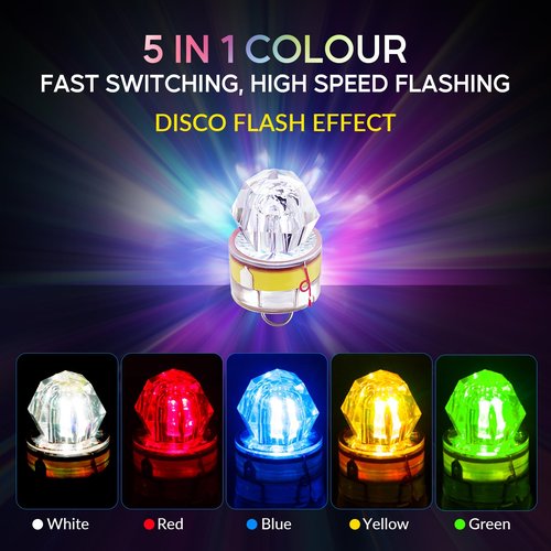 QualyQualy 6pcs LED Fishing Lures Deep Drop Fishing Lights Underwater Flasher Lights Bass Halibut Walleye Lures Attractant (Diamond Style-6packs)