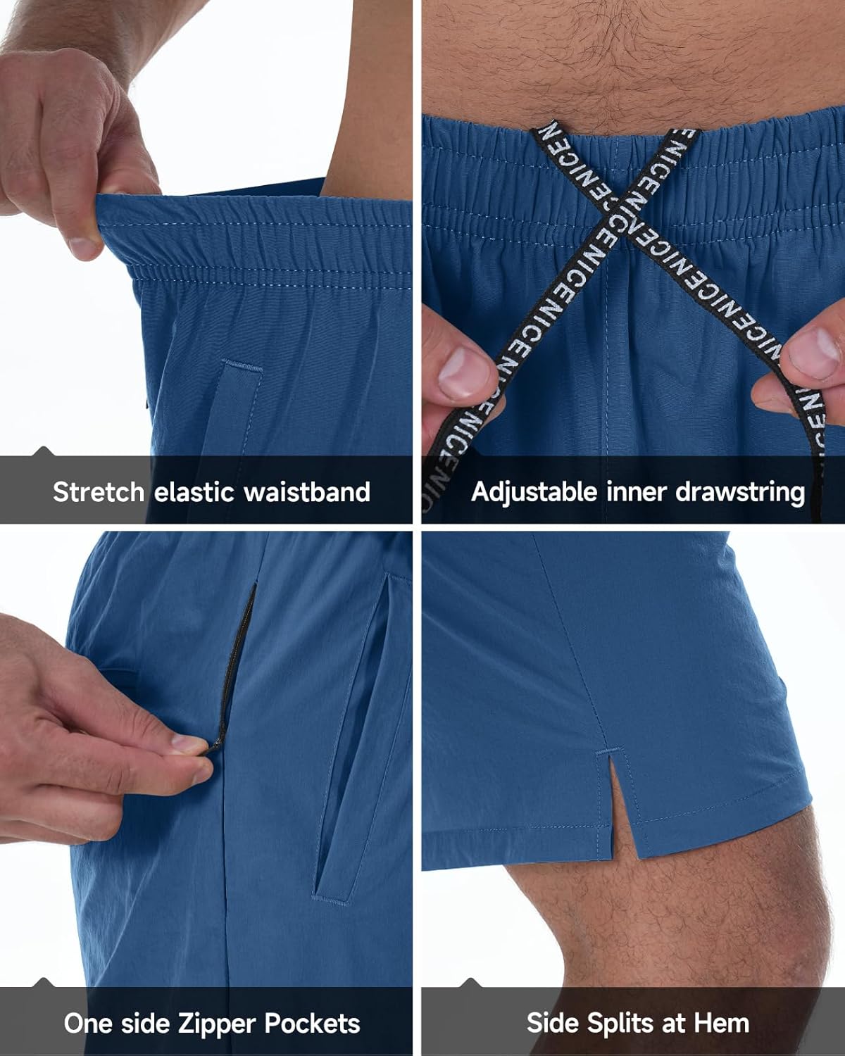 2 Pack Mens Athletic Workout Shorts 7 Inch Quick Dry Gym Shorts with Pockets, Sports Tennis Running Shorts for Men