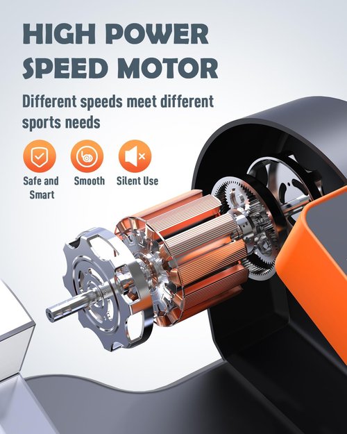 Yagud Under Desk Elliptical Machine, Electric Ellipse Leg Exerciser for Senior, 12 Adjustable Speeds Quiet and Portable Seated Pedal Exerciser for Training with Remote Control, Orange